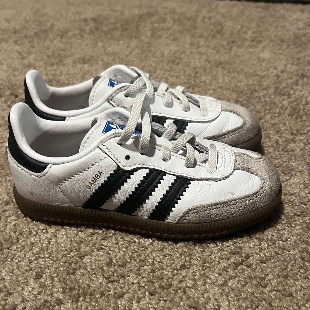 Adidas Samba Kids Sneakers - White, Black, and Tan